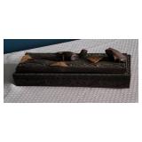 Bali Carved Owl Chopstick Set in Wood Box