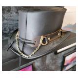 American Hat Company Black Leather Steampunk Hat ~ XL