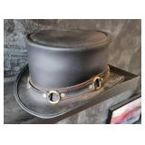 American Hat Company Black Leather Steampunk Hat ~ XL