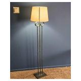 Wrought Iron Floor Lamp with Triple-Rod Frame ? 58" Tall