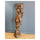 Hand-carved wooden Mermaid Totem
