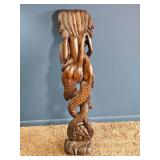 Hand-carved wooden Mermaid Totem