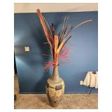 Decorative Floor Vase with Dried Botanical Arrangement