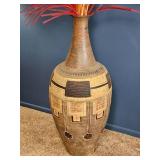 Decorative Floor Vase with Dried Botanical Arrangement