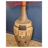 Decorative Floor Vase with Dried Botanical Arrangement