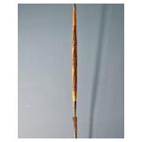 Decorative Tribal-Style Spear with Beaded & Hair Accents