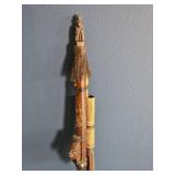 Decorative Carved Staff with Tribal Motifs ? Approx. 58"