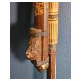 Decorative Carved Staff with Tribal Motifs ? Approx. 58"