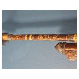 Decorative Carved Staff with Tribal Motifs ? Approx. 58"