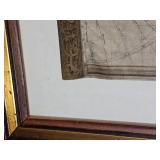 Framed Antique-Style World Map Print