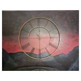 Large Industrial-Style Open-Frame Wall Clock ? Approx. 50" Diameter