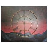 Large Industrial-Style Open-Frame Wall Clock ? Approx. 50" Diameter