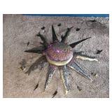 Large Illuminated Metal Sun Wall Sculpture