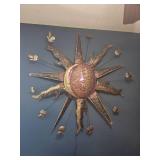 Large Illuminated Metal Sun Wall Sculpture
