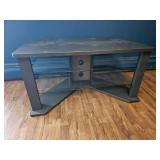 Modern Media Console / TV Stand with Glass Shelving ? 42" x 22" x 22"