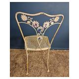 Vintage Wrought Iron Floral Patio Chair