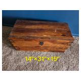 Wood Storage Trunk / Blanket Chest with Iron Hardware