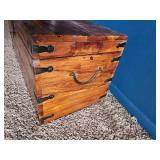Wood Storage Trunk / Blanket Chest with Iron Hardware