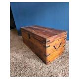 Wood Storage Trunk / Blanket Chest with Iron Hardware