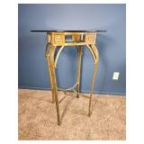 Gilt Metal & Glass High Top Table