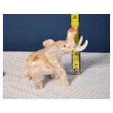 Pair of Carved Elephant Figurines ? Stone & Wood