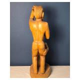 Hand-Carved Wooden Figural Sculpture - Human Couple - Erotic Folk Art