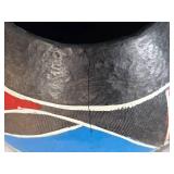 Hand-Painted Pottery Vase Pair - Black & Terracotta Geometric Design - Southwestern Style