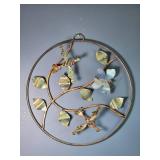 Circular Metal Butterfly Wall Sculpture - Patinated Leaves - Garden Art