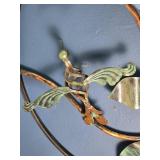 Circular Metal Butterfly Wall Sculpture - Patinated Leaves - Garden Art