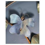 Circular Metal Butterfly Wall Sculpture - Patinated Leaves - Garden Art