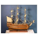 HMS Victory 1805 Wooden Model Ship - Fully Rigged - Display Base