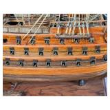 HMS Victory 1805 Wooden Model Ship - Fully Rigged - Display Base