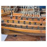 HMS Victory 1805 Wooden Model Ship - Fully Rigged - Display Base