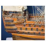 HMS Victory 1805 Wooden Model Ship - Fully Rigged - Display Base
