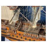 HMS Victory 1805 Wooden Model Ship - Fully Rigged - Display Base