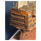 HMS Victory 1805 Wooden Model Ship - Fully Rigged - Display Base