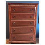 Five-Drawer Wooden Chest - Ring Pull Hardware - Traditional Style