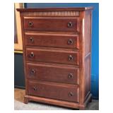 Five-Drawer Wooden Chest - Ring Pull Hardware - Traditional Style