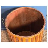Round Bamboo Storage Barrel with Lid - Tropical Tiki Style