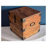 Small Wooden Trunk Box - Iron Corner Brackets - Rustic Storage Chest