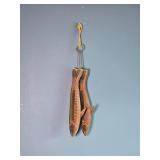 Carved Wooden Fish Wall Hanging - Painted Tribal Folk Art Pair