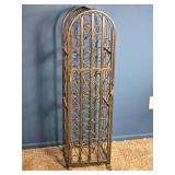 Tall Metal Wine Rack Cabinet - Arched Top - Scrollwork Design
