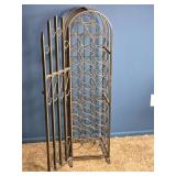Tall Metal Wine Rack Cabinet - Arched Top - Scrollwork Design