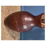 Decorative Floor Vase with Woven and Blade Accents