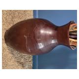 Decorative Floor Vase with Woven and Blade Accents