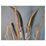 Decorative Floor Vase with Woven and Blade Accents