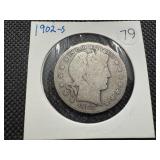 1902-S Barber Half Dollar