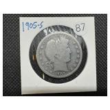 1905-S Barber Half Dollar