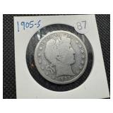 1905-S Barber Half Dollar