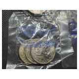 Fifteen U.S. Coins: 6 Anthony Dollars - 2 Sealed sets of BU 1979 PDS Coins; 2 Sealed UNC Wheat Cents - 1944, 1955-S; 1867 Shield Nickel; Sealed 1937 Buffalo Nickel; No Date Buffalo Nickel; and 4 Jeffe